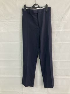 JOHN LEWIS S100 BIRDSEYE REGULAR FIT SUIT TROUSERS - NAVY - SIZE: 44R - RRP.£90 (682855)