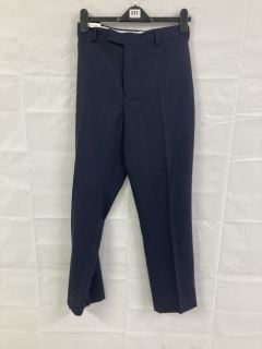 JOHN LEWIS S100 BIRDSEYE REGULAR FIT SUIT TROUSERS - NAVY - SIZE: 42R - RRP.£90 (682855)