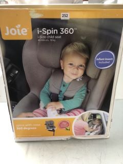 JOIE I - SPIN 360 I - SIZE CHILD CAR SEAT MAX WEIGHT - 19KG - COLOUR GRAY FLANNEL RRP (£250.00)