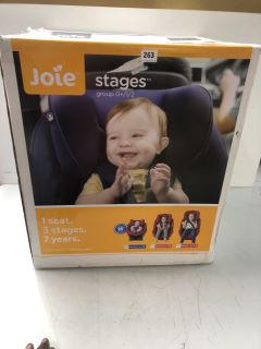 JOIE STAGES CHILD CAR SEAT GROUP (0+/1/2) - COAL (RRP.£160)