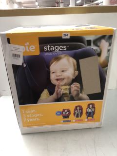 JOIE STAGES CHILD CAR SEAT GROUP (0+/1/2) - COAL (RRP.£160)