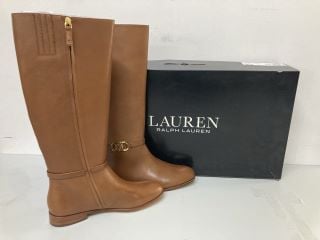 RALPH LAUREN BRIDGETTE-BO-TAL POLO TAN BOOTS - SIZE:7 - RRP.£269 (655352)