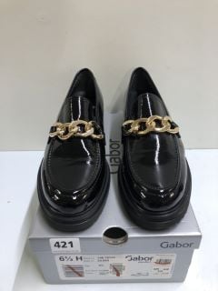 GABOR FLORIDA WIDE BLACK PTNT SHOES - SIZE 6.5 (681751)