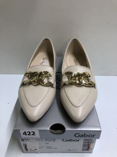 GABOR CAROL CREAM LEATHER SHOES - SIZE 5.5 (681751)