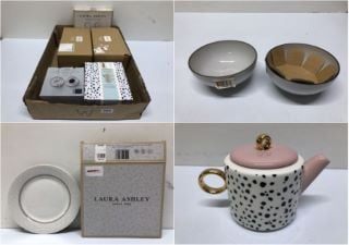 BOX OF ITEMS TO INC JOHN LEWIS WAVE FINE CHINA ESPRESSO CUPS & SAUCERS (655160)