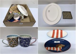 BOX OF ITEMS TO INC JOHN LEWIS PLATES & DISHWASHER SAFE CUPS (655160)