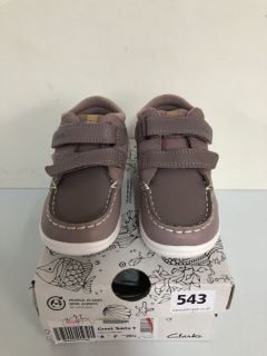 CLARKS CREST TUKTU T PINK COMBI LEA CHILDREN'S SHOES - SIZE 8 (611302)