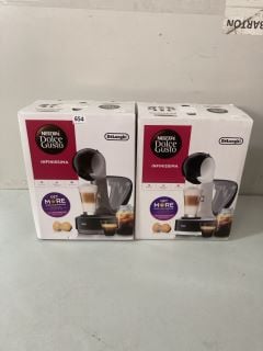 2 X DELONGHI NESCAFE DOLCE GUSTO INFINISSIMA COFFEE MACHINES