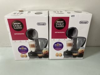 2 X DELONGHI NESCAFE DOLCE GUSTO INFINISSIMA COFFEE MACHINES