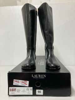 RALPH LAUREN BRIDGETTE-BO-TAL BLACK BOOTS - SIZE: 8 - RRP.£269 (681370)