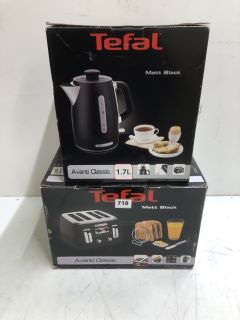 TEFAL MATT BLACK AVANTI CLASSIC KETTLE & TOASTER