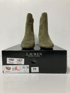 RALPH LAUREN WILLA-BO-TAL GREEN BOOTS - SIZE: 5 - RRP.£269 (681370)