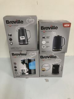 4 X BREVILLE KETTLES TO INC BREVILLE LUSTRA COLLECTION KETTLE