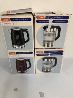 4 X LOGIK KETTLES TO INC LOGIK GLASS KETTLE