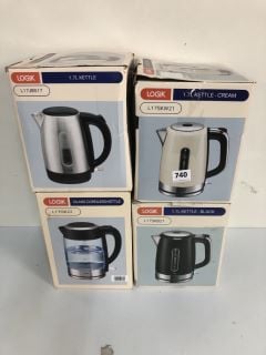 4 X LOGIK KETTLES TO INC 1.7L KETTLE