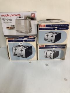 4 X ITEMS TO INC MORPHY RICHARDS HIVE 2 SLICE TOASTER CREAM