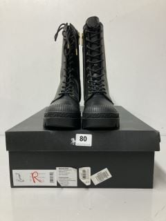 COACH TASHA BLACK LEATHER BOOTS - SIZE: 5 - RRP.£109 (681370)