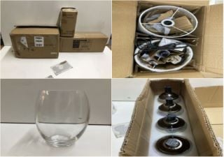 BOX OF ITEMS TO INC GLASS VASE