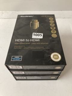 3 X SANDSTROM GOLD SERIES HDMI TO HDMI HIGH SPEED CABLE WITH ETHERNET