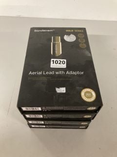 4 X SANDSTROM GOLD SERIES AERIAL LEAD WITH ADAPTORS