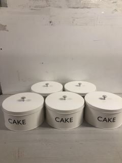 5 X CAKE TINS IN WHITE (CAGE NUMBER 705574)