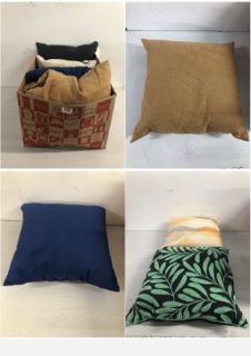 BOX OF CUSHIONS IN VARIOUS SIZES AND DESIGNS (CAGE NUMBER 712668)