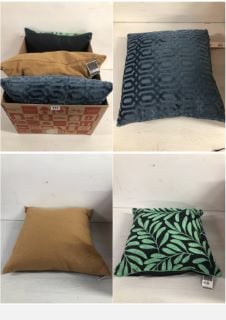 BOX OF CUSHIONS IN VARIOUS SIZES AND DESIGNS (CAGE NUMBER 712668)