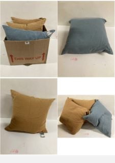 BOX OF CUSHIONS IN VARIOUS SIZES AND DESIGNS (CAGE NUMBER 705611)