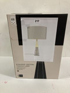 JOHN LEWIS & PARTNERS PYRAMID CRYSTAL TOUCH LAMP(CAGE NUMBER 711117)