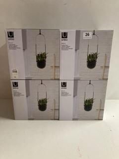 4 X UMBRA BOLO HANGING PLANTERS (CAGE NUMBER 720421)