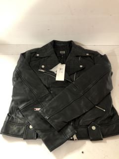 RIVER ISLAND LEATHER JACKET SIZE:12