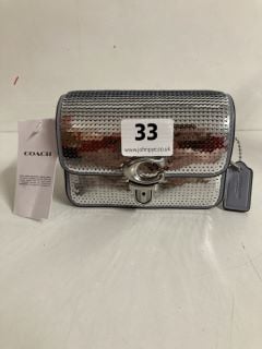 COACH SEQUIN STUD 12 PURSE IN SILVER - RRP £125 (CAGE NUMBER 663058)