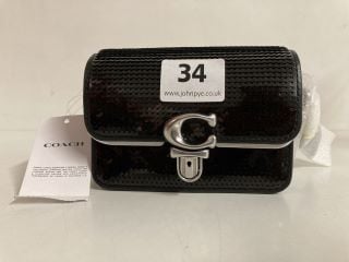 COACH SEQUIN STUD 12 PURSE IN BLACK - RRP £125 (CAGE NUMBER 663058)