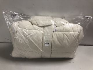 MANGO OFF-WHITE HOODED QUILT JACKET SIZE: S