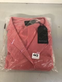 BRAVESOUL LONGLINE DOUBLE BREASTED BLAZER LIGHT PINK SIZE: 10