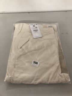 BERHSKA CREAM TROUSERS SIZE: 12