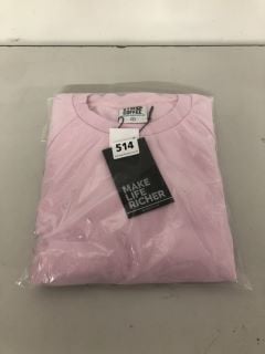 GYM COFFEE CHILL CREW JUMPER BABY PINK SIZE: L