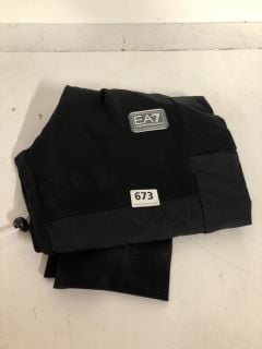 EMPORIO ARMANI EA7 BLACK JOGGERS SIZE S