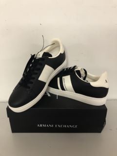 ARMANI EXCHANGE XUX173 SNEAKERS IN BLACK + OFF WHITE UK SIZE 11