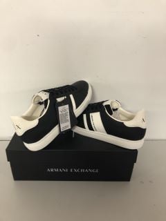 ARMANI EXCHANGE XUX173 SNEAKERS IN BLACK + OFF WHITE UK SIZE 6