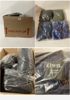 BOX OF PREMIUM CLOTHING IN VARIOUS SIZES AND DESIGNS