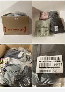 BOX OF PREMIUM CLOTHING IN VARIOUS SIZES AND DESIGNS