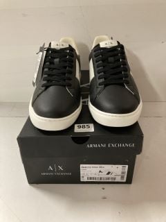 ARMANI EXCHANGE XUX173 SNEAKERS BLACK + OFF WHITE UK SIZE 9