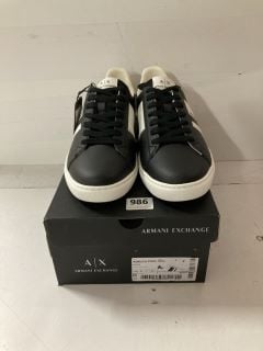 ARMANI EXCHANGE XUX173 SNEAKERS BLACK + OFF WHITE UK SIZE 9