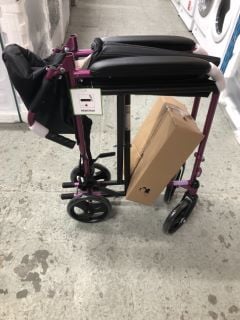 STEEL COMPACT TRANSIT CHAIR IN PINK