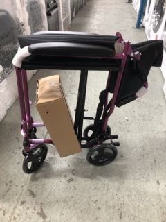 STEEL COMPACT TRANSIT CHAIR IN PINK