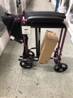 STEEL COMPACT TRANSIT CHAIR IN PINK