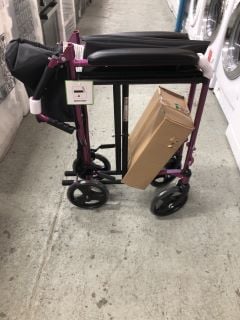 STEEL COMPACT TRANSIT CHAIR IN PINK