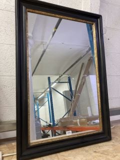 BLACK WOOD FRAMED WALL MIRROR