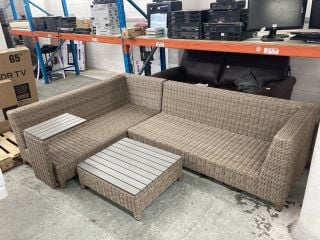 JOHN LEWIS PLATFORM RATTAN MODULAR SOFA SET RRP £1,899 (NO CUSHIONS)